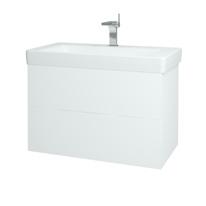 Dřevojas - Koupelnová skříň VARIANTE SZZ2 85 - N01 Bílá lesk / L01 Bílá vysoký lesk (164188)