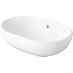 DURAVIT - Bathroom_Foster Bezotvorová umývadlová misa s prepadom, 495 mm x 350 mm, biela – umývadlová misa, s WonderGliss (03355000001)