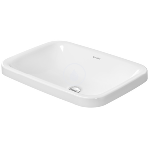 DURAVIT - DuraStyle Bezotvorové umývadlo bez prepadu, 600 mm x 430 mm, biele - umývadlo, s WonderGliss (03726000001)