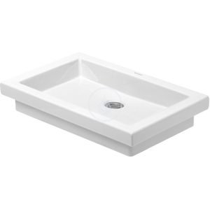 DURAVIT - 2nd floor Bezotvorové umývadlo bez prepadu, 580 mm x 415 mm, biele – umývadlo, s WonderGliss (03175800291)