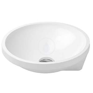 DURAVIT - Architec Bezotvorové umývadlo bez prepadu, priemer 400 mm, biele – umývadlo, s WonderGliss (04634000001)