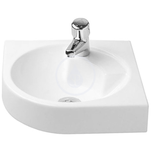 DURAVIT - Architec Jednootvorové rohové umývadlo bez prepadu, 635 mm x 540 mm, biele – umývadlo, s WonderGliss (04484500001)