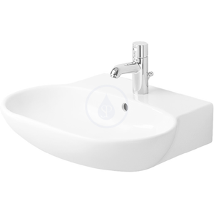 DURAVIT DURAVIT - Bathroom_Foster Jednootvorové umyvadlo s přepadem, 550 mm x 445 mm, bílé, Jednootvorové umývadlo s prepadom, 550 mm x 445 mm, biele – umývadlo (0419550000)
