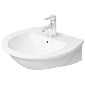 DURAVIT - Darling New Umývadlo s prepadom, 550 mm x 480 mm, biele – jednootvorové umývadlo, s WonderGliss 26215500001