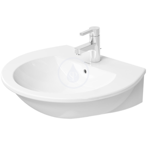 DURAVIT - Darling New Umývadlo s prepadom, 600 mm x 520 mm, biele – jednootvorové umývadlo, s WonderGliss (26216000001)