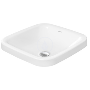 DURAVIT - DuraStyle Bezotvorové umývadlo bez prepadu, 430 mm x 430 mm, biele – umývadlo, s WonderGliss 03724300001