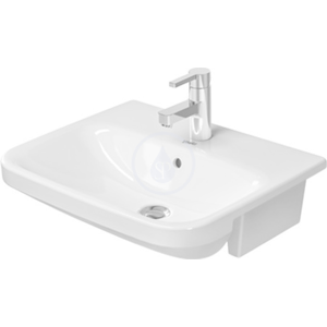 DURAVIT - DuraStyle Jednootvorové umývadlo s prepadom, 550 mm x 455 mm, biele – umývadlo, s WonderGliss (03755500001)