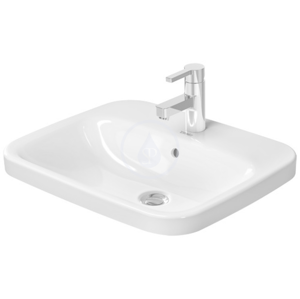 DURAVIT - DuraStyle Jednootvorové umývadlo s prepadom, 560 mm x 455 mm, biele – umývadlo, s WonderGliss (03745600001)
