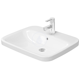 DURAVIT - DuraStyle Jednootvorové umývadlo s prepadom, 615 mm x 495 mm, biele – umývadlo, s WonderGliss (03746200001)