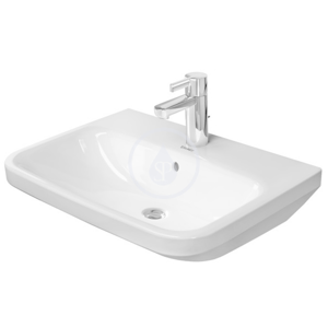 DURAVIT - DuraStyle Umývadlo s prepadom, 550 mm x 440 mm, biele – jednootvorové umývadlo, s WonderGliss 23195500001