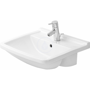 DURAVIT - Starck 3 Jednootvorové umývadlo s prepadom, 550 mm x 460 mm, biele – umývadlo, s WonderGliss (03105500001)