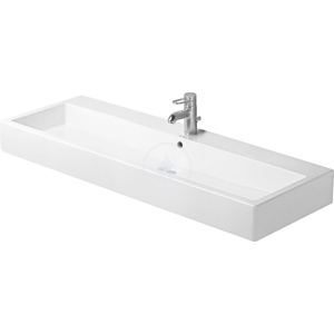 DURAVIT - Vero Umývadlo s prepadom, 1200 mm x 470 mm, biele – trojotvorové umývadlo, s WonderGliss (04541200301)