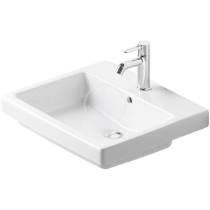 DURAVIT - Vero Umývadlo s prepadom, 550 mm x 465 mm, biele – bezotvorové umývadlo, s WonderGliss (03155500601)
