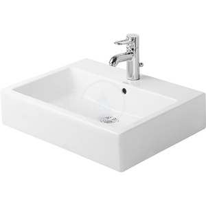DURAVIT - Vero Umývadlo s prepadom, brúsené, 600 mm x 470 mm, biele – bezotvorové umývadlo, s WonderGliss (04546000281)