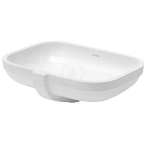 DURAVIT - Happy D.2 Bezotvorové umývadlo s prepadom, 480 mm x 345 mm, biele – umývadlo, s WonderGliss (04574800001)