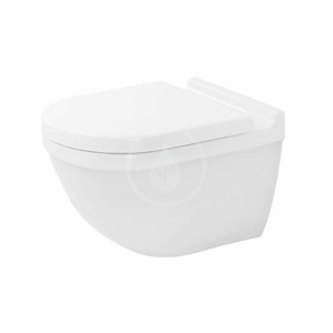 DURAVIT - Starck 3 Závesné WC s doskou SoftClose, Rimless, s WonderGliss, biela 45270900A11