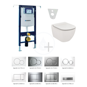 GEBERIT - Duofix Modul na závesné WC s tlačidlom Sigma01, lesklý chróm + Ideal Standard Tesi - WC a doska 111.355.00.5 NF2