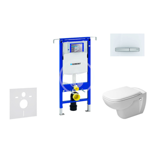 GEBERIT - Duofix Modul na závesné WC s tlačidlom Sigma50, alpská biela + Duravit D-Code - WC a doska, Rimless, SoftClose 111.355.00.5 NH8