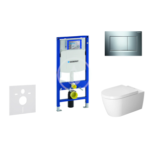 GEBERIT - Duofix Modul na závesné WC s tlačidlom Sigma30, lesklý chróm/chróm mat - Duravit ME by Starck - WC a doska, Rimless, SoftClose 111.300.00.5 NM6