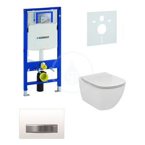 GEBERIT - Duofix Modul na závesné WC s tlačidlom Sigma50, alpská biela + Ideal Standard Tesi - WC a doska 111.300.00.5 NF8