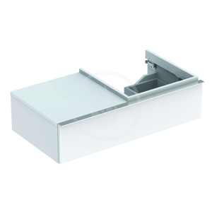 GEBERIT - iCon Spodná skrinka pod umývadlo so zásuvkou a odkladacou plochou, 890x240x477 mm, biela lesklá (840590000)