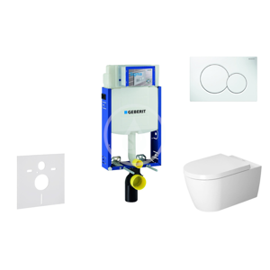 GEBERIT - Kombifix Modul na závesné WC s tlačidlom Sigma01, alpská biela + Duravit ME by Starck - WC a doska, Rimless, SoftClose 110.302.00.5 NM1