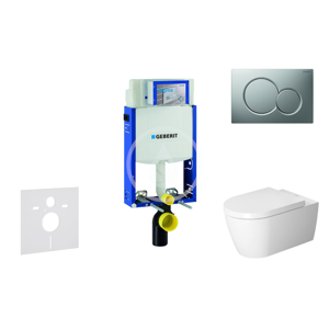 GEBERIT - Kombifix Modul na závesné WC s tlačidlom Sigma01, matný chróm + Duravit ME by Starck - WC a doska, Rimless, SoftClose 110.302.00.5 NM3