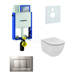GEBERIT - Kombifix Modul na závesné WC s tlačidlom Sigma30, matný chróm/chróm + Ideal Standard Tesi - WC a doska 110.302.00.5 NF7