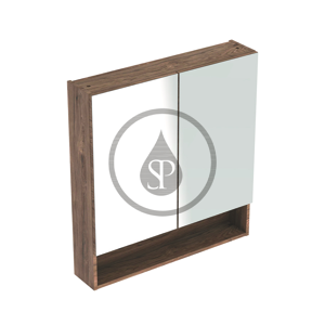 GEBERIT - Selnova Square Zrcadlová skříňka 850x788x175 mm, 2 dvířka, ořech hickory (501.270.00.1)