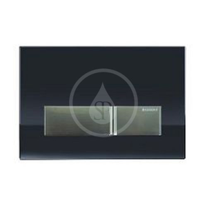 GEBERIT - Sigma40 Ovládací tlačítko Sigma40, pro 2 množství splachování, integrované odsávání zápachu, černá/kartáčovaný hliník (115.600.SJ.1)
