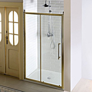 GELCO - ANTIQUE sprchové dvere posuvné 1300mm, číre sklo s dekorom, bronz (GQ4213)