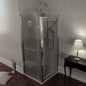 GELCO - ANTIQUE štvorcová sprchová zástena 800x800mm, otočne dvere pravé, číre sklo, chr (GQ5480R)