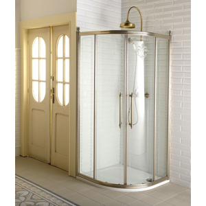 GELCO - ANTIQUE štvrťkruhová sprchová zástena 1000x1000mm, 2 dvere, číre sklo, bronz GQ5210C