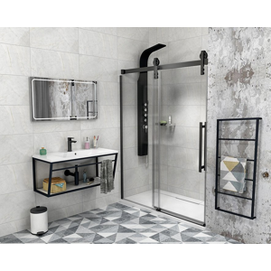 GELCO - VOLCANO BLACK sprchové dveře 1800 mm, čiré sklo (GV1418)