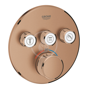 GROHE - Grohtherm SmartControl Termostatická sprchová podomítková baterie, 3 ventily, kartáčovaný Warm Sunset (29121DL0)