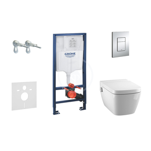 GROHE - Rapid SL Súprava predstenovej inštalácie, sprchovacej toalety a sedadla Tece, tlačidla Skate Cosmo, Rimless, SoftClose, chróm 38528SET-KT