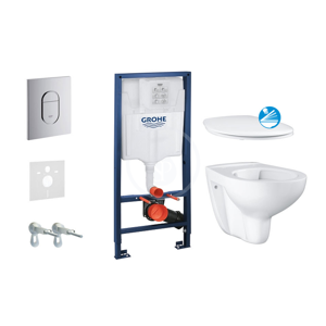 GROHE - Solido Sada pro závěsné WC + klozet a sedátko softclose Bau Ceramic, tlačítko Arena Cosmopolitan, chrom (39418000)