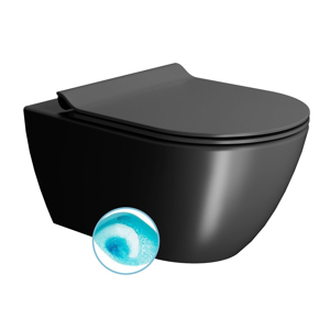 GSI - PURA závesná WC misa, Swirlflush, 55x36 cm, čierna dual-mat 881526