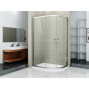 H K - Štvrťkruhový sprchovací kút RELAX S4 120x80 cm s posuvnými dverami vrátane sprchovej vaničky z liateho mramoru- ľavá varianta, výplň sklo - číre SE-RELAXS412080 / THOR12080Q-L-06