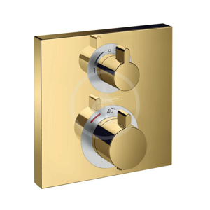 HANSGROHE - Ecostat Square Termostatická batéria pod omietku na 2 spotrebiče, leštený vzhľad zlata 15714990