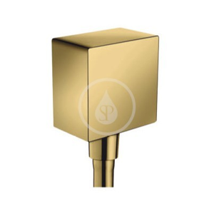 HANSGROHE - Fixfit Přípojka hadice Square se zpětným ventilem, leštěný vzhled zlata (26455990)