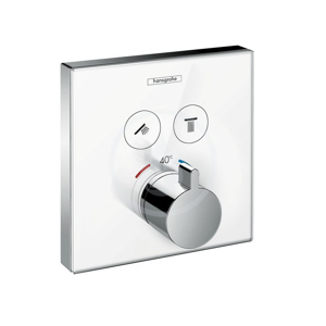 HANSGROHE - Shower Select Glass Termostatická batéria pod omietku na 2 spotrebiče, biela/chróm 15738400