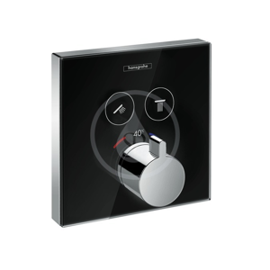 HANSGROHE - Shower Select Glass Termostatická batéria pod omietku na 2 spotrebiče, čierna/chróm 15738600