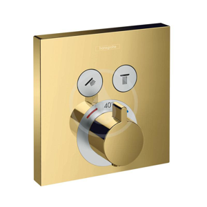HANSGROHE - Shower Select Termostatická batéria pod omietku na 2 spotrebiče, leštený vzhľad zlata 15763990