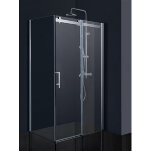 HOPA - Obdélníkový sprchový kout BELVER KOMBI - 195 cm, 110 cm × 100 cm, Univerzální, Hliník chrom, Čiré bezpečnostní sklo - 8 mm (BCBELV11CC+BCBELV100PSCC)