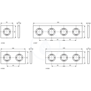 IDEAL STANDARD - Archimodule 1-otvorová rozeta 100 mm x 100 mm, chróm (A963724AA)