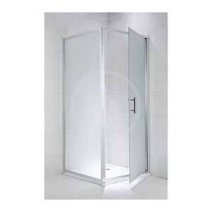 JIKA - Cubito Pure Pevná stena, strieborný lesklý profil, 800 mmx1950 mm – sklo transparentné, 6 mm, držadlá chróm H2972410026681