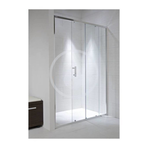 JIKA - Cubito Pure Sprchové dvere, 1 posuvný segment, 1 pevný segment, strieborný profil, ľavé/pravé, 1000 mmx30 mmx1950 mm – transparentné sklo H2422430026681
