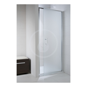 JIKA - Cubito Pure Sprchové dvere pivotové 800 Ľ/P, sklo dekor arctic, strieborná lesklá H2542410026661