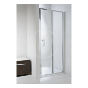JIKA - Cubito Pure Sprchové dvere skladacie 800 Ľ/P, sklo dekor arctic, strieborná lesklá H2552410026661